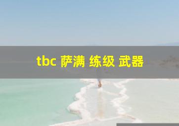 tbc 萨满 练级 武器